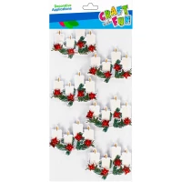 1. Craft With Fun Ozdoba Dekoracyjna Naklejki Świąteczne Świece 501765